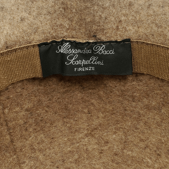 Alessandra Bacci Firenze Women's Hat Cloche Bucket Wool Blend Made in Italy Tan - Picture 4 of 5